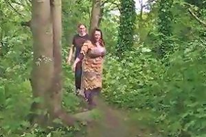 Fat Busty Brit Chick Rides A Prick In The Forest